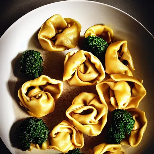 Prompt: vegetable tortellini, michelin star food, detailed food, food photography