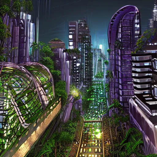 SolarPunk City Digital Graphic · Creative Fabrica