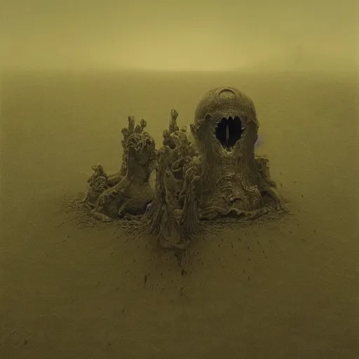 Image similar to by beksinski, momento mori, 5 deadly sins, photorealism, octane render, by zawadzki, 8 k,