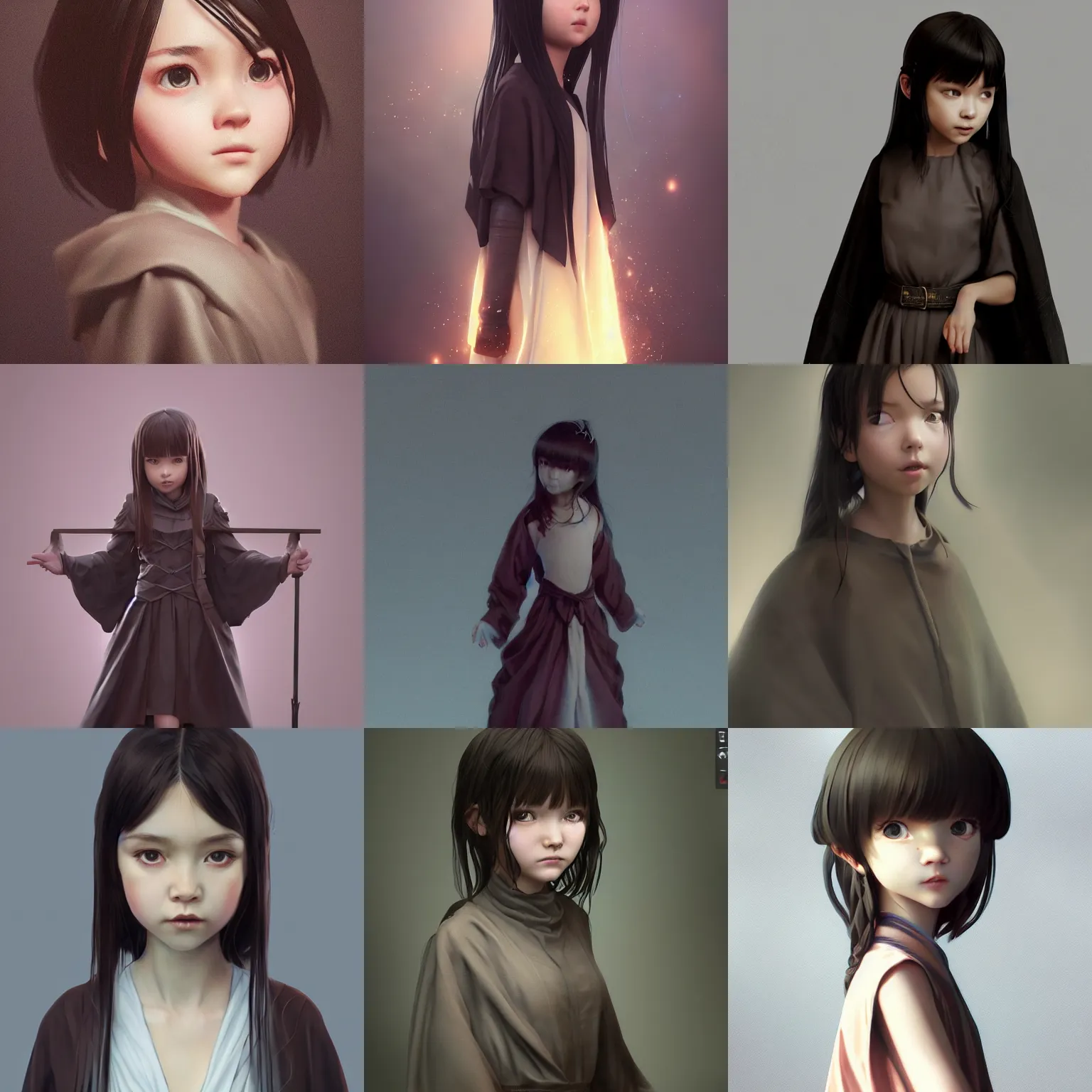 Image similar to Clothed.realistic style at CGSociety by WLOP,ilya kuvshinov,krenz cushart,Greg Rutkowski,trending on artstation.Zbrush sculpt colored,Octane render in Maya,Houdini VFX.Realistic fantasy cute young girl who is dark disciple,expressing joy,wearing mystic robe,silky hair, deep eyes.Oil painting.Cinematic dramatic atmosphere,sharp focus,soft volumetric studio lighting.