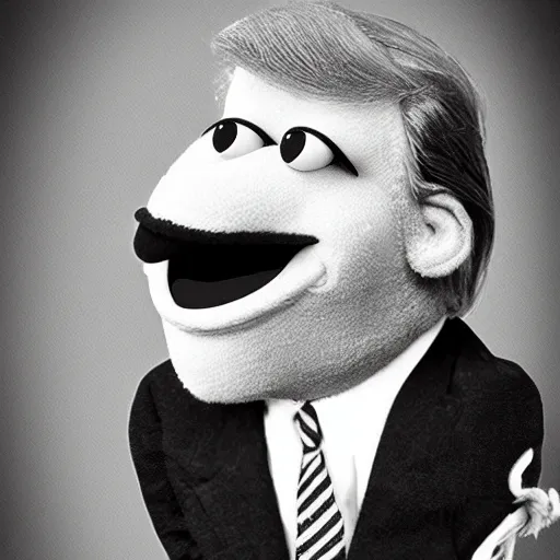 Prompt: trump muppet, realistic vintage photograph