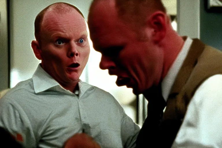 Image similar to a film still of Bill burr in patriot games, high quality