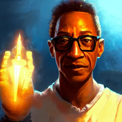 Prompt: Portrait of Gus Fring as Heracles the greek demigod, mattepainting concept Blizzard pixar maya engine on stylized background splash comics global illumination lighting artstation lois van baarle, ilya kuvshinov, rossdraws