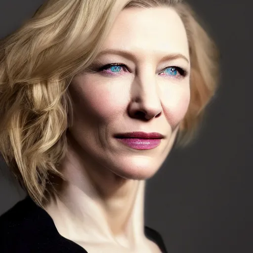 Image similar to xray photo of cate blanchett, clear shapes, 8k, realistic shading, ultra realistic