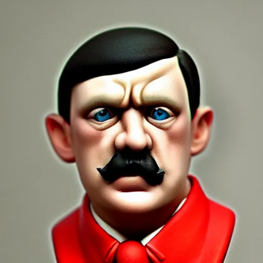 Prompt: adolf hitler made out of polymer clay detailed sculpture trending on artstation