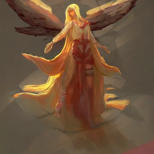 Prompt: concept art | angel in heavy syrup marauding through a peaceful path, artstation / pixiv!!!