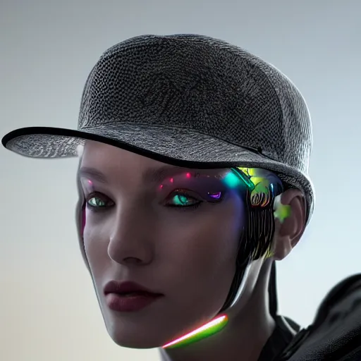 Image similar to a hat from the future, cyberpunk, highly detailed, epic lighting, hyper photorealism, trending on artstation 8 k