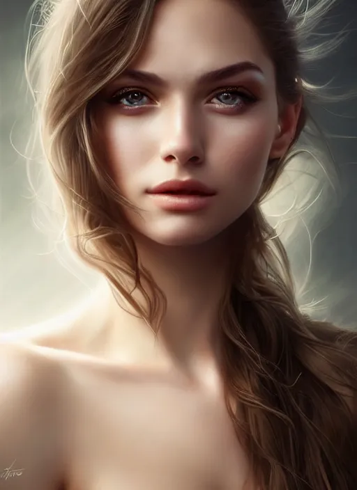 Image similar to a gorgeous female photo, professionally retouched, soft lighting, wearing a feather dress, realistic, smooth face, perfect eyes, wide angle, sharp focus on eyes, 8 k high definition, insanely detailed, intricate, elegant, art by artgerm and greg rutkowski and diego fazio