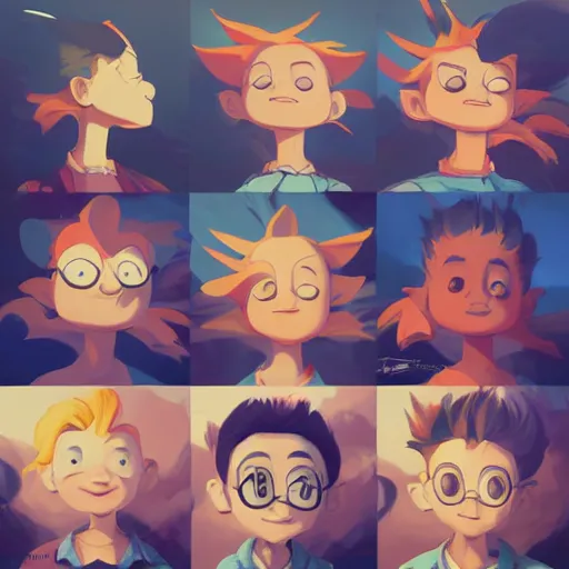 Image similar to face icon stylized minimalist rugrats, loftis, cory behance hd by jesper ejsing, by rhads, makoto shinkai and lois van baarle, ilya kuvshinov, rossdraws global illumination