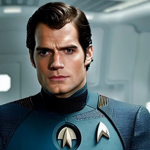 Image similar to Henry Cavill is the captain of the starship Enterprise in the new Star Trek movie