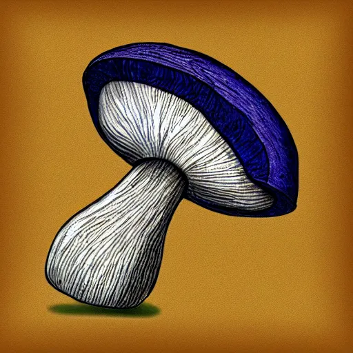 Image similar to mushroom made of cobalt digital drawing