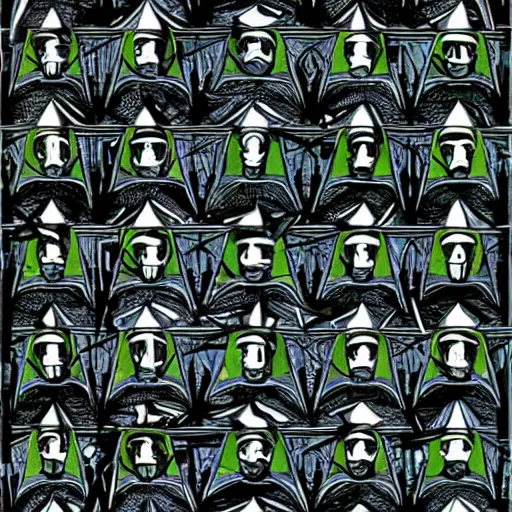 Image similar to the matrix, by m c escher