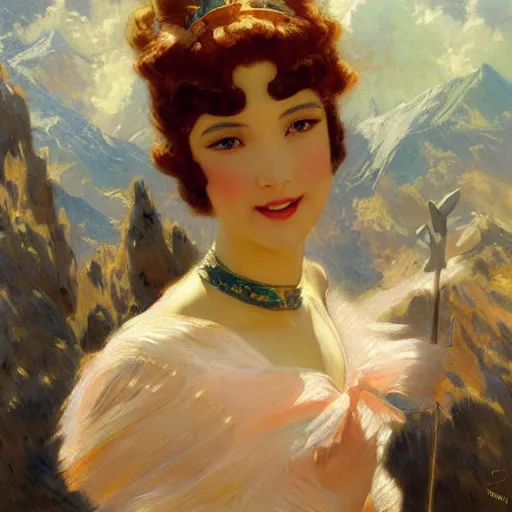 Image similar to detailed portrait of art deco anime princess, painting by gaston bussiere, craig mullins, j. c. leyendecker