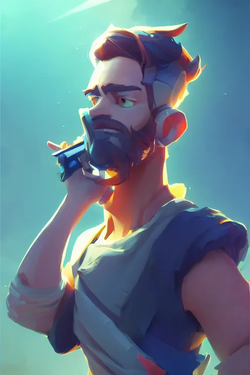 Image similar to smartphone portrait stylized as fornite style game design fanart by concept artist gervasio canda, behance hd by jesper ejsing, by rhads, makoto shinkai and lois van baarle, ilya kuvshinov, rossdraws global illumination radiating a glowing aura global illumination ray tracing hdr render in unreal engine 5