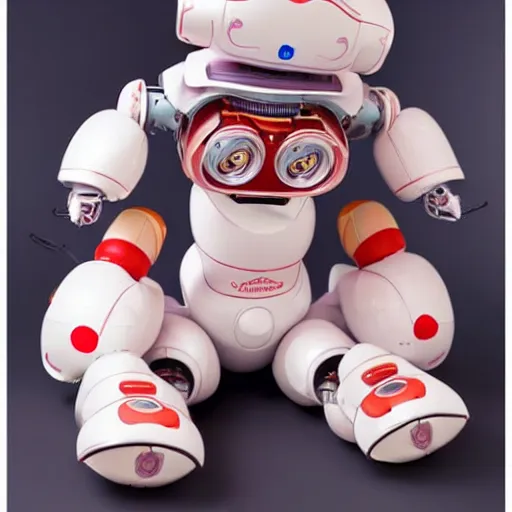 Image similar to a cute fumo plush of a mechanized robot goddess, deity of the machine