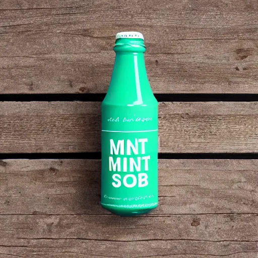 Prompt: mint soda product photo