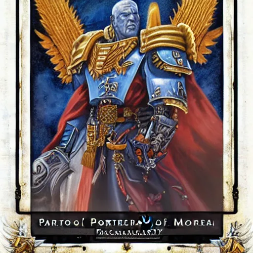 Image similar to portrait of emperor of mankind, warhammer 4 0 k