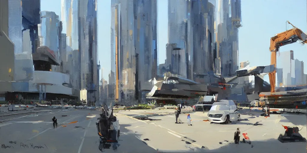 Image similar to construction, futuristic, scifi. by ben aronson