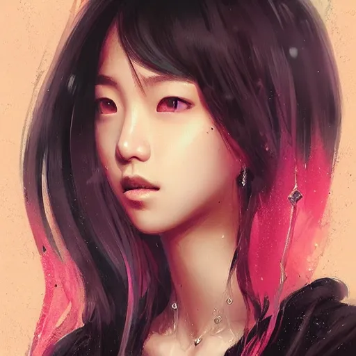 Image similar to “ a portrait of jisoo from blackpink, rainy background, pink bright art masterpiece artstation. 8 k, sharp high quality artwork in style of jose daniel cabrera pena and greg rutkowski, concept art by tooth wu, hearthstone card game artwork. ”
