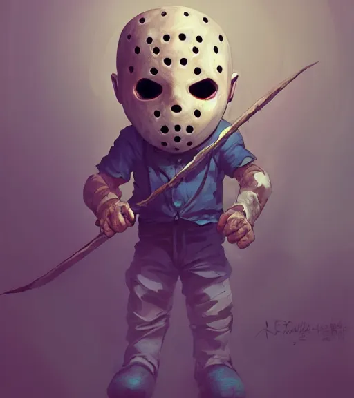 Prompt: beautiful little boy character inspired by jason voorhees and frankstein, art by rossdraws, wlop, ilya kuvshinov, artgem lau, sakimichan and makoto shinkai, concept art, anatomically correct, extremely coherent, realistic, smooth hd