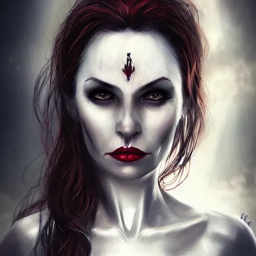 Image similar to the vampire woman portrait, fantasy art, concept art, photorealistic, highly detailed, -H 1000