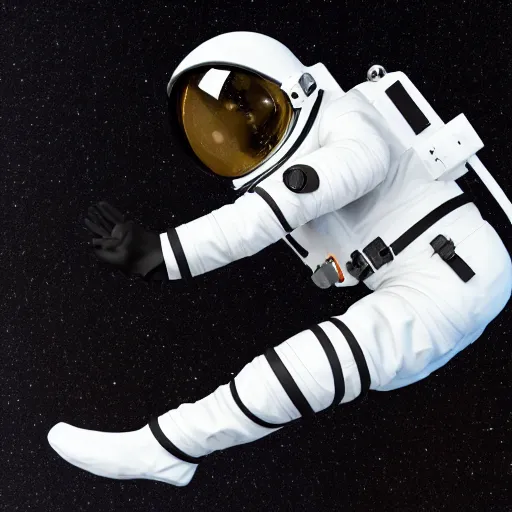 Image similar to photograph of an astronaut, black background, only arms and legs are lit, full body photo,, 8 k