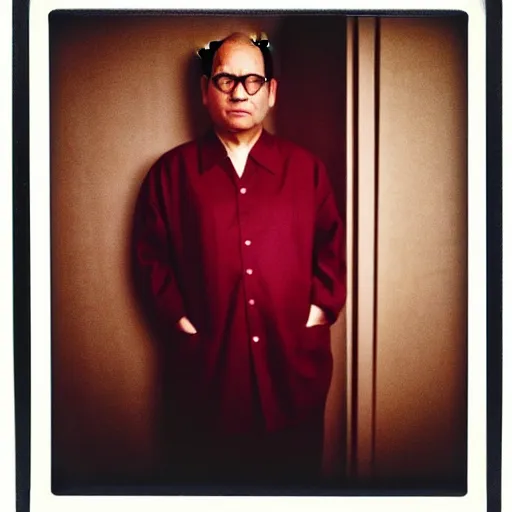 Prompt: polaroid of george costanza wearing chinese communist clothing, colored, taschen, award - winning, by nan goldin