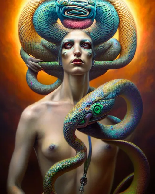 Image similar to a detailed portrait of dreampunk flamingo python hybrid mix goddess by tomasz alen kopera and peter mohrbacher