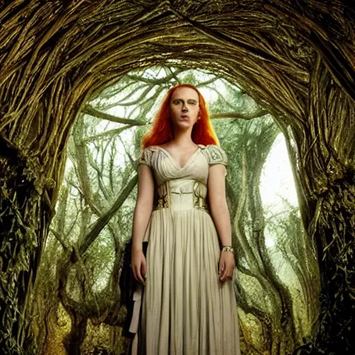 Prompt: a still of Scarlett Johansson in Pan's Labyrinth (2006)