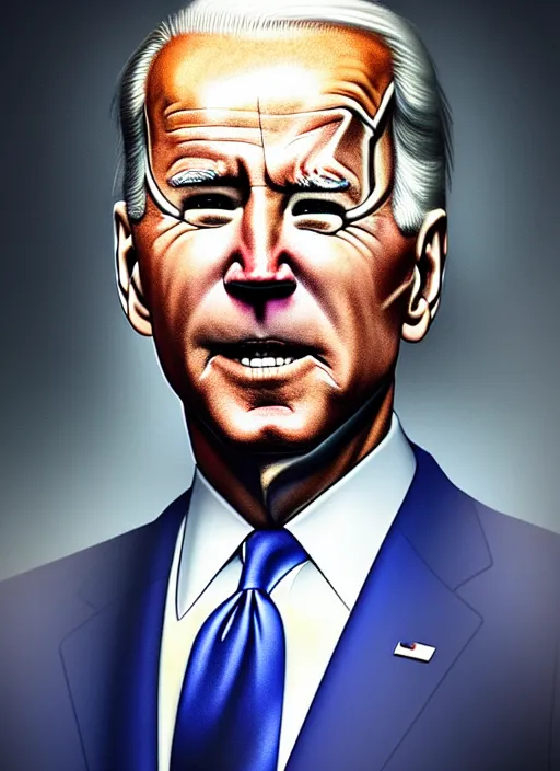 Image similar to photo of joe biden in the style of stefan kostic, realistic, sharp focus, 8 k high definition, insanely detailed, intricate, elegant, art by stanley lau and artgerm