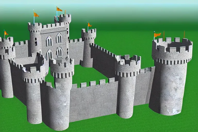 Prompt: a rendered completed castle