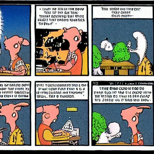 Prompt: a hilarious comic, gary larson, the far side, newspaper comic