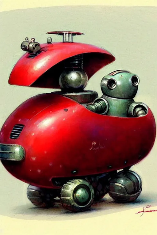 Prompt: ( ( ( ( ( 1 9 5 0 s retro future android robot fat robot mouse wagon. muted colors., ) ) ) ) ) by jean - baptiste monge,!!!!!!!!!!!!!!!!!!!!!!!!! red