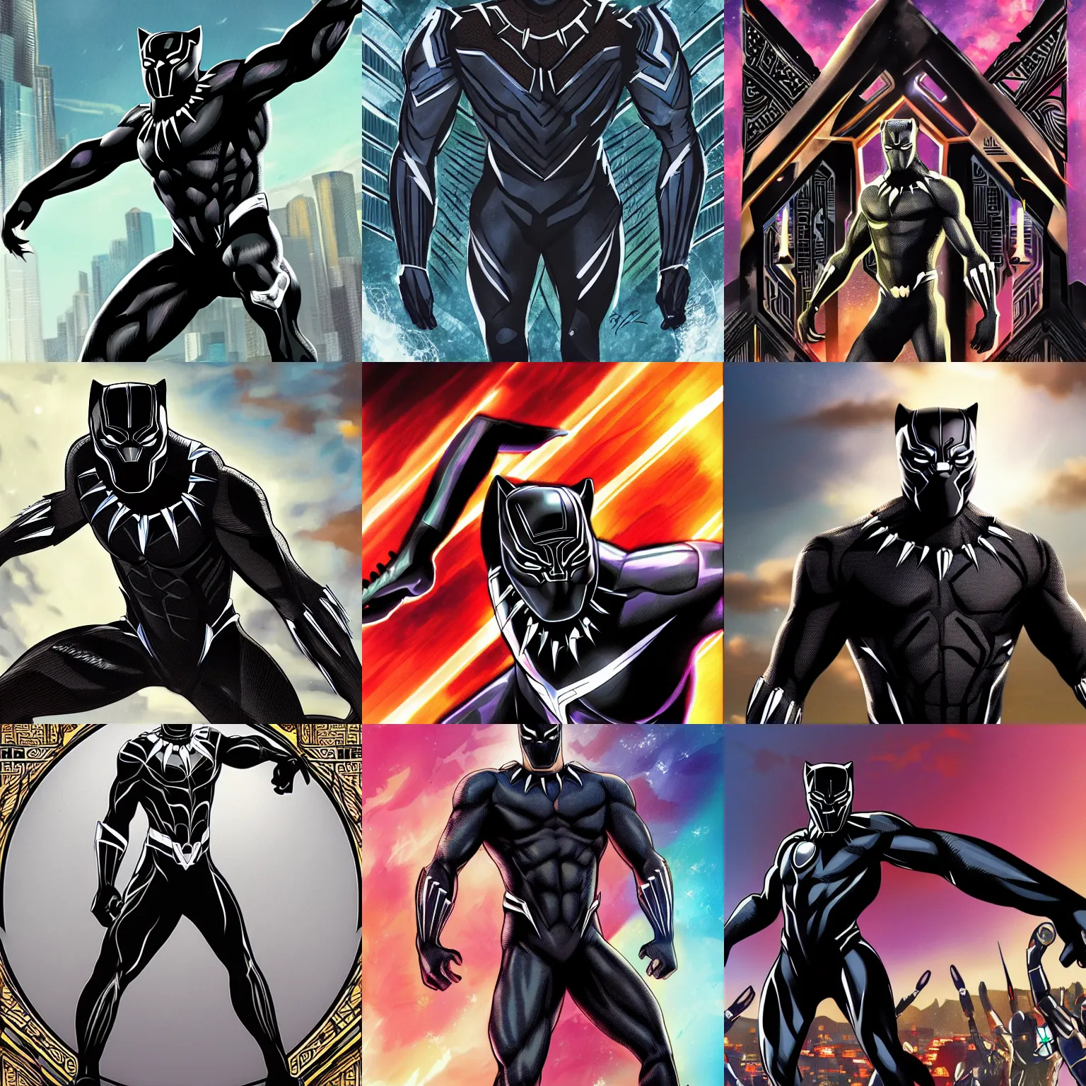 Prompt: black panther, pixiv style, high resolution,