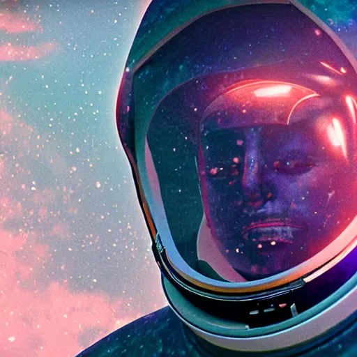 Image similar to STEVEN SEGAL ASTRONAUT MOVIE SCREENSHOT 8K RAY TRACING, SOLARIZATION, BLOOM FX, AMBIENT OCCLUSION EXAGGERATED OCTANE AND REDSHIFT RENDER