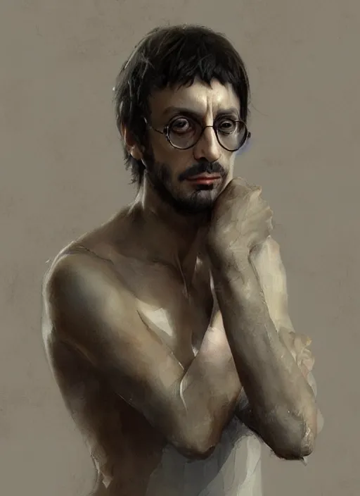 Image similar to italian singer fabrizio de andre, elegant, realistic, digital painting, concept art, smooth, sharp focus, illustration, by ruan jia and mandy jurgens and artgerm and william - adolphe bouguerea