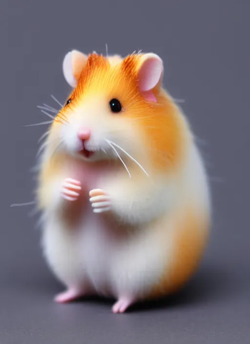 Image similar to 80mm resin detailed miniature of cute fluffy hamster, Product Introduction Photos, 4K, Full body, simple background