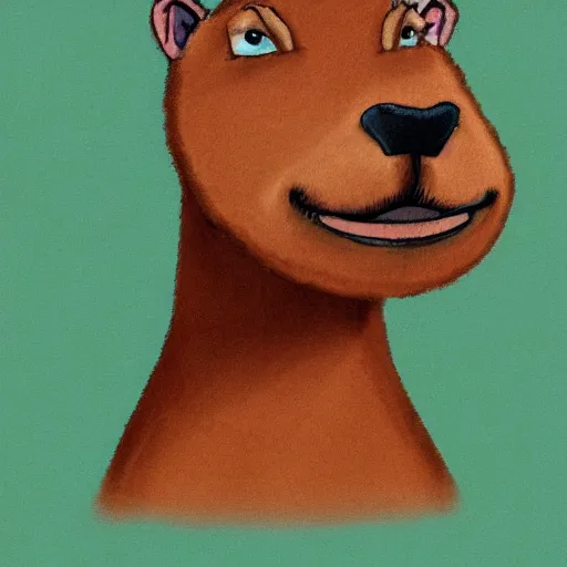 Prompt: cartoon portrait of capybara by bored ape yacht club