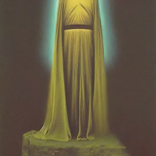 Image similar to jedi by Zdzisław Beksiński, oil on canvas