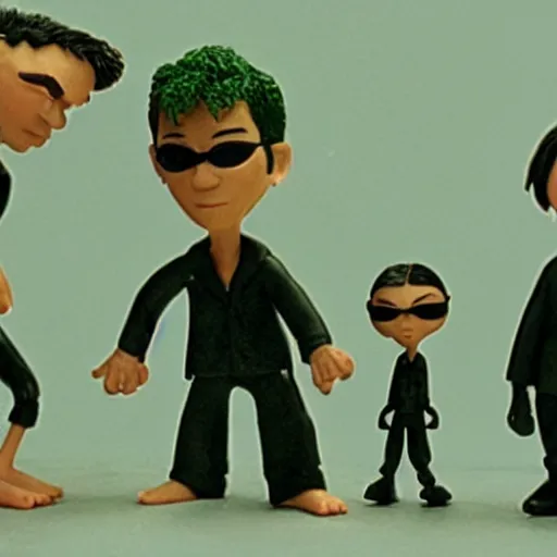 Prompt: claymation scene of the matrix