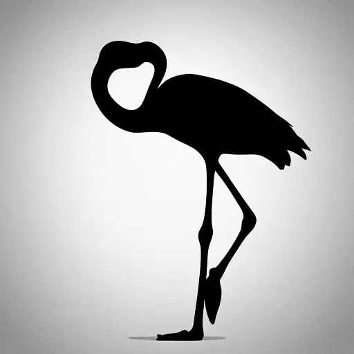 Prompt: silhouette of a flamingo, highly detailed, photorealistic, vector art, 8 k