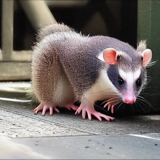 Prompt: “ giant hissing opossum terrorizing los angeles ”