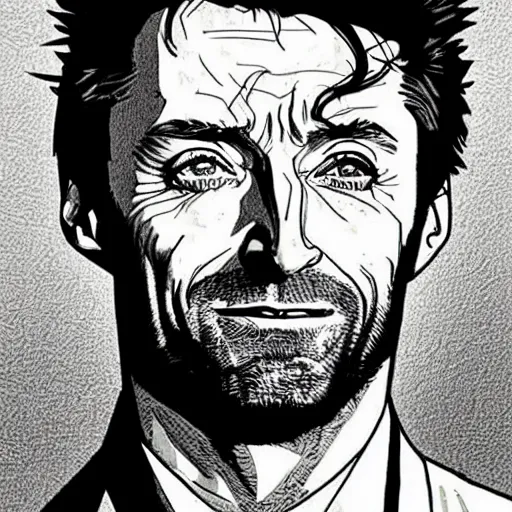 Image similar to “ hugh jackman retro minimalist portrait by jean giraud, moebius starwatcher, color comic, 8 k ”