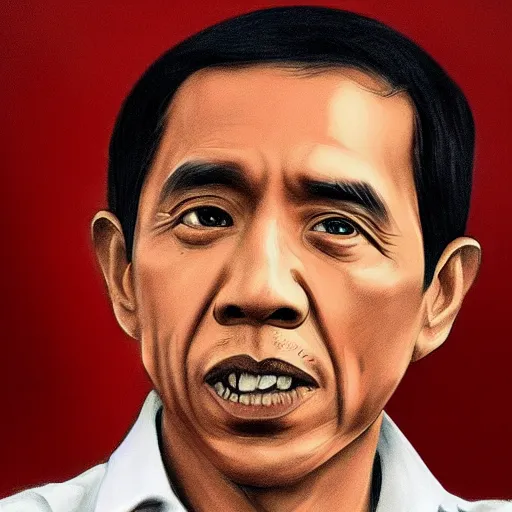 Image similar to jokowi portrait in child drawing style, behance,artstation