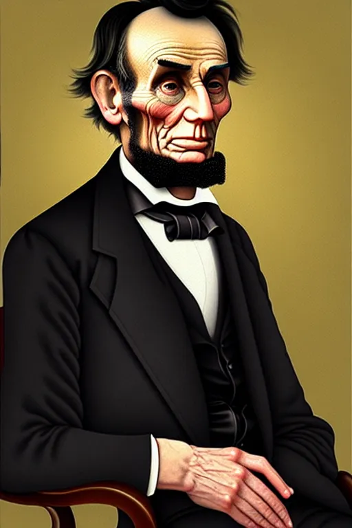 Prompt: abraham lincoln, oil painting by john currin, detailed art