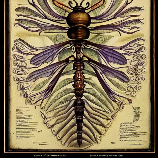 Image similar to insects, anatomical board, ernst haeckel