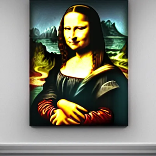 Prompt: walter white as mona lisa painting