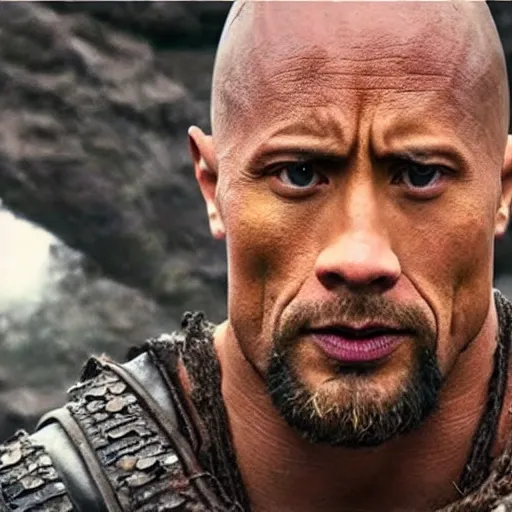 Image similar to dwayne johnson in vikings 4 k quality super realistic