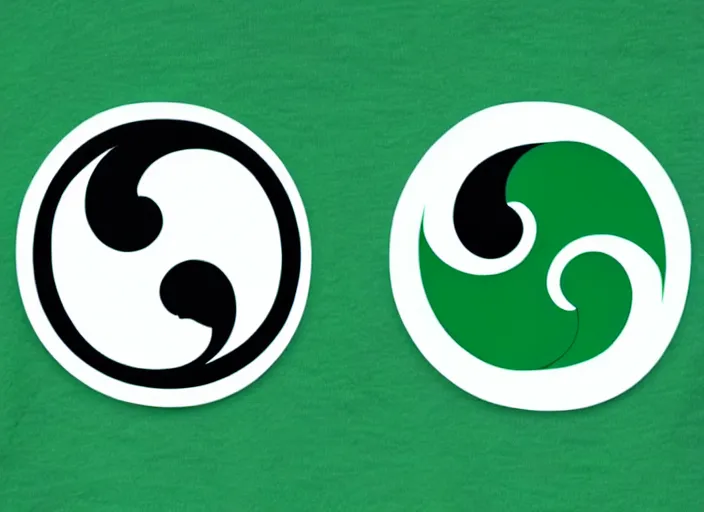 Prompt: A yin-yang logo in green and blue