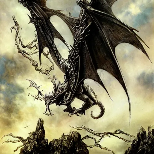 Image similar to dragon winglings, Louis Royo